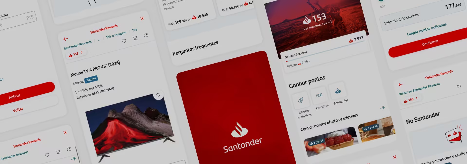 A showcase of multiple screens of the application