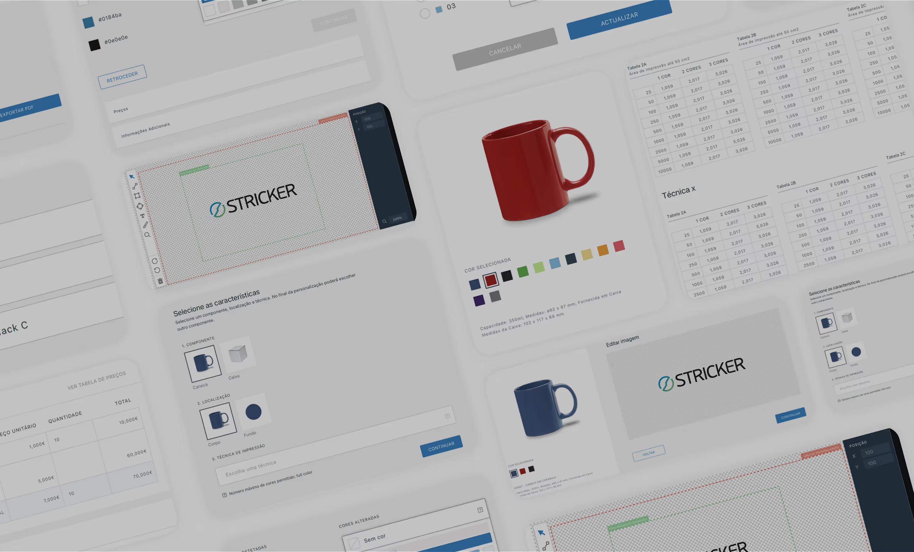 Una muestra de múltiples pantallas de la aplicación